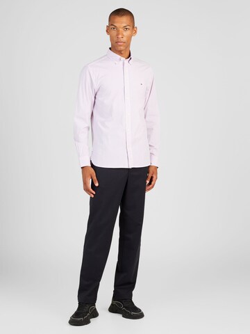 TOMMY HILFIGER Regular fit Button Up Shirt 'FLEX' in Pink