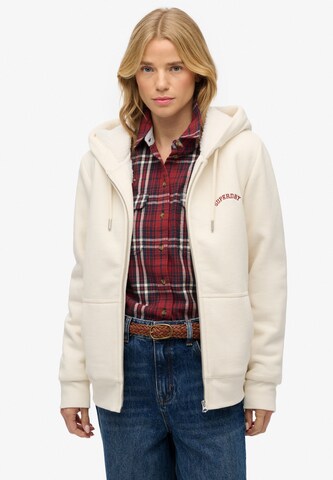 Superdry Sweatvest in Wit: voorkant
