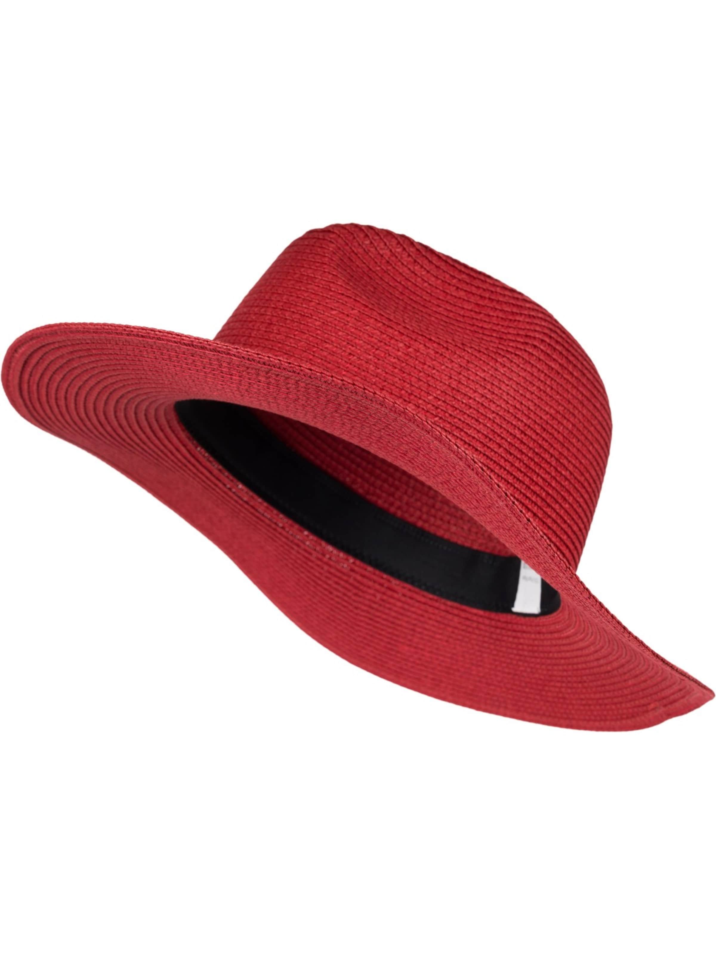 styleBREAKER Hut 'Panama Strohhut - Knautschhut'‌‌‌‌‌‌ in rot, Produktansicht