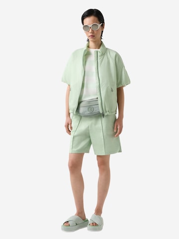 BOGNER Wide leg Pleat-Front Pants 'Olana' in Green