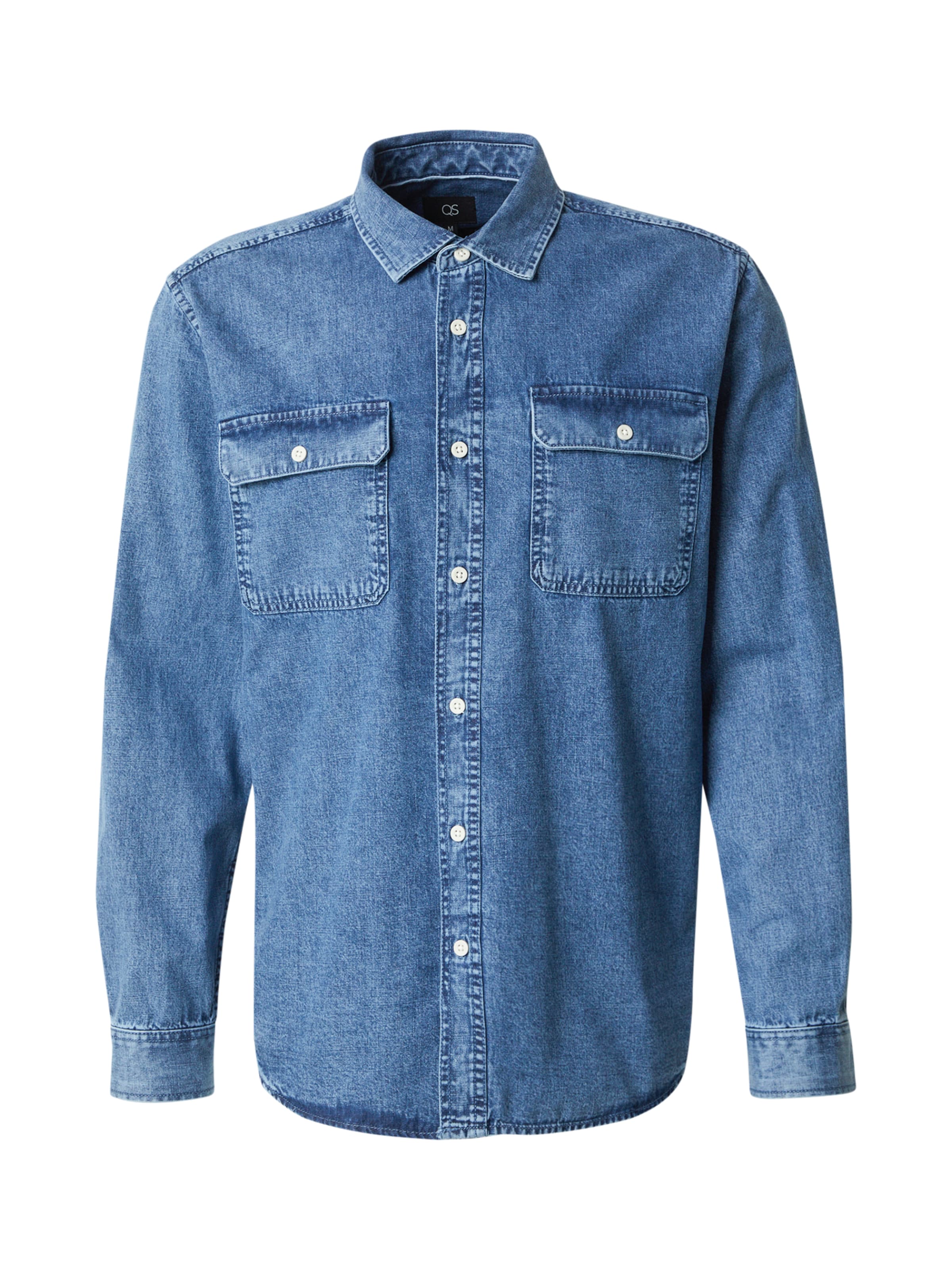 Coupe regular Chemise QS en bleu : devant
