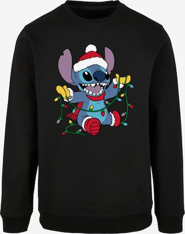 ABSOLUTE CULT Sweatshirt 'Lilo And Stitch - Christmas Lights' in Black: front