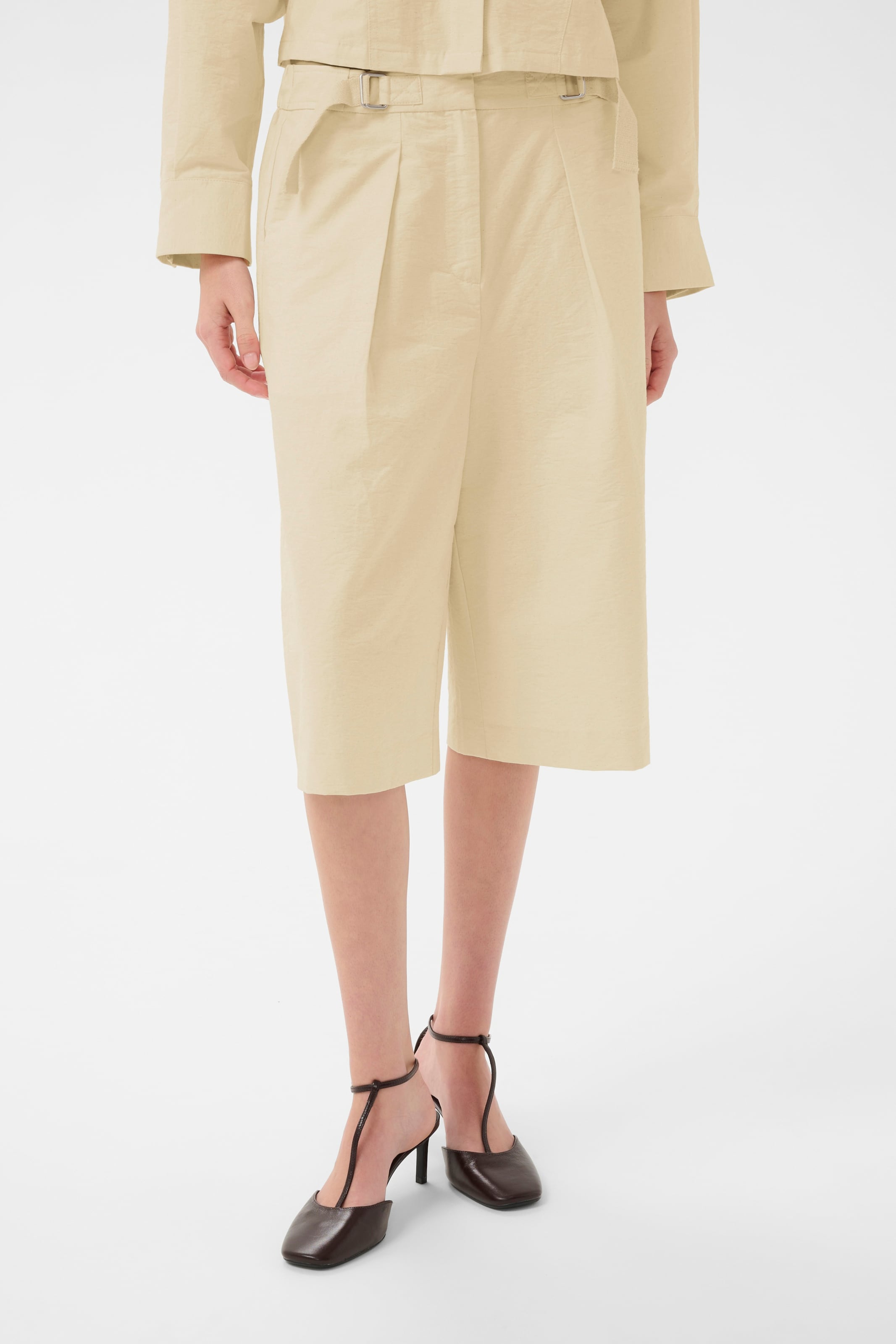 KAREN BY SIMONSEN Wide leg Trousers 'KBFalka' in Beige