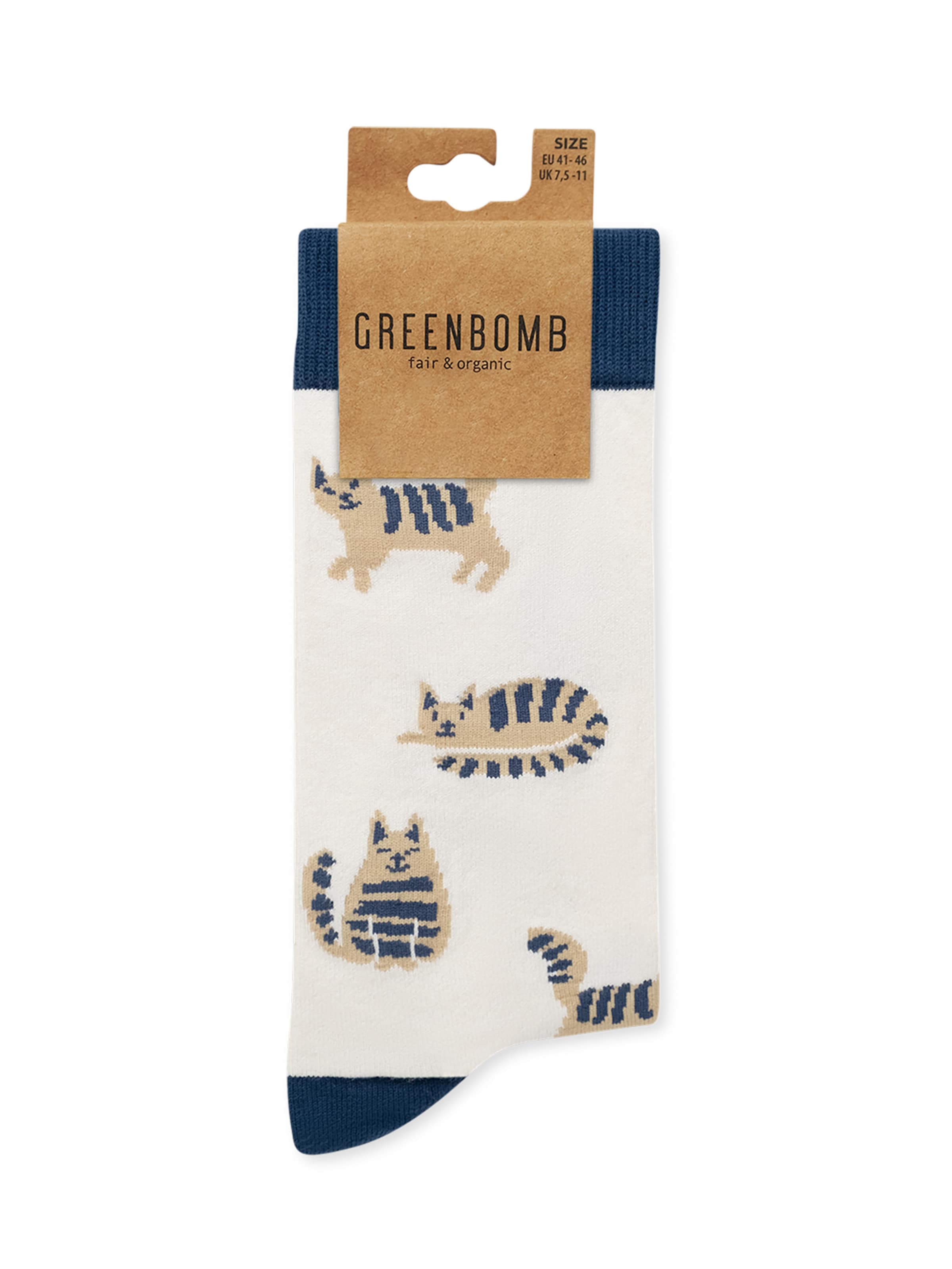 GREENBOMB Socken 'Cats' in Weiß