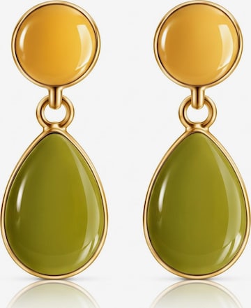 Kamakula Earrings 'Enamel Teardrop' in Yellow: front