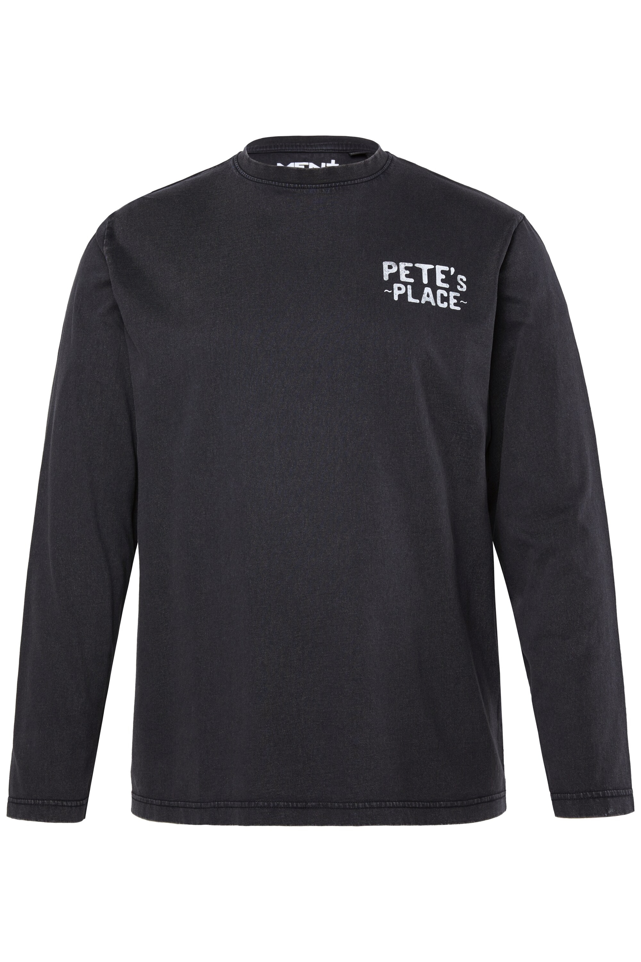 Men Plus Shirt in Black: front