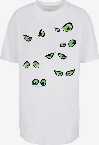 Maglia extra large 'Scary Eyes' di F4NT4STIC in bianco: frontale