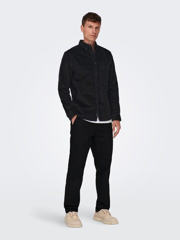 Only & Sons Regular fit Skjorta 'TERRY' i svart