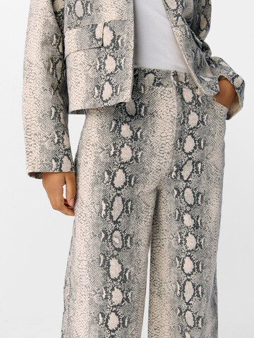 OBJECT Wide leg Jeans 'OBJWESTI' in Beige