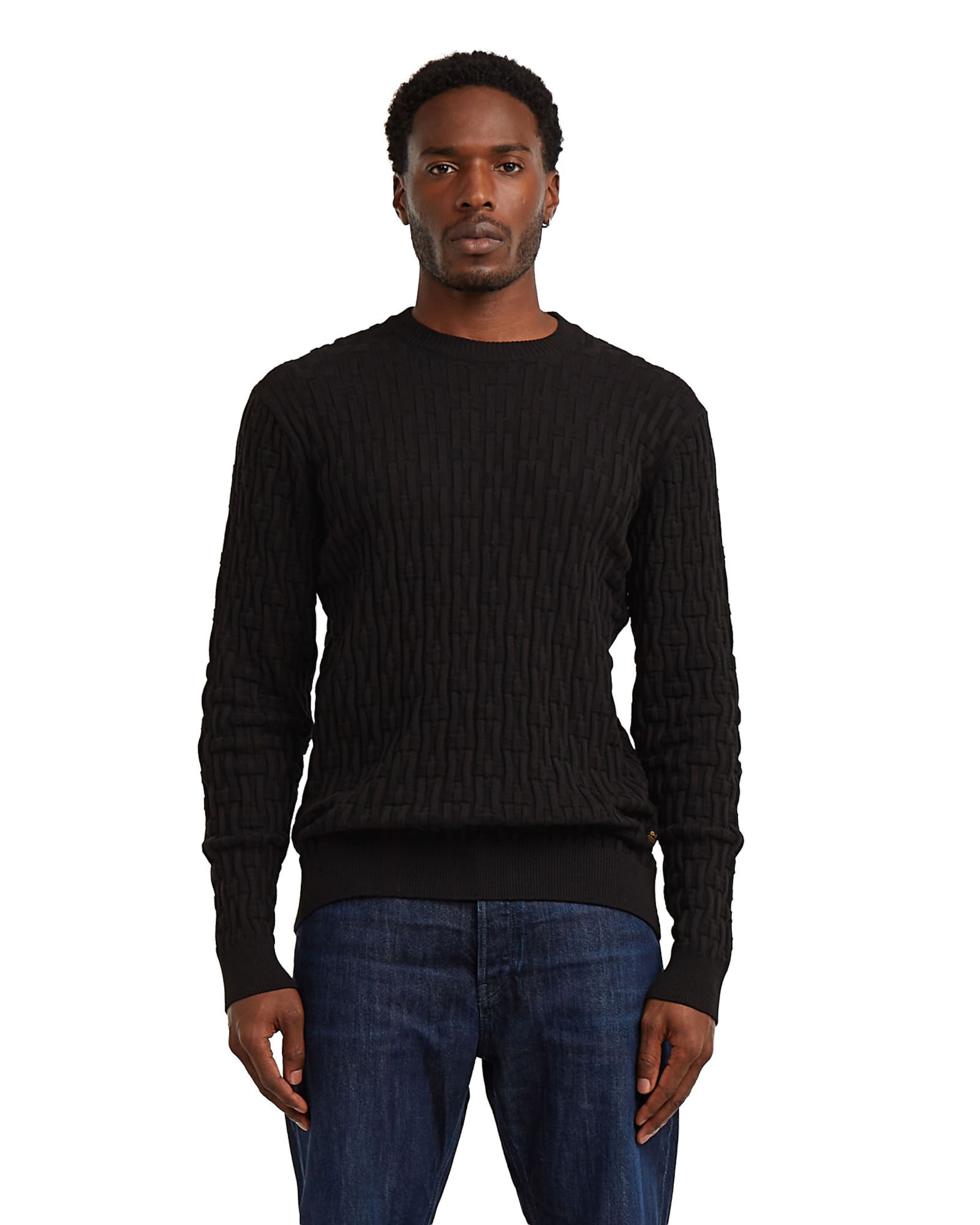 G-STAR Pullover 'Chain Structured' in Schwarz: Vorderseite