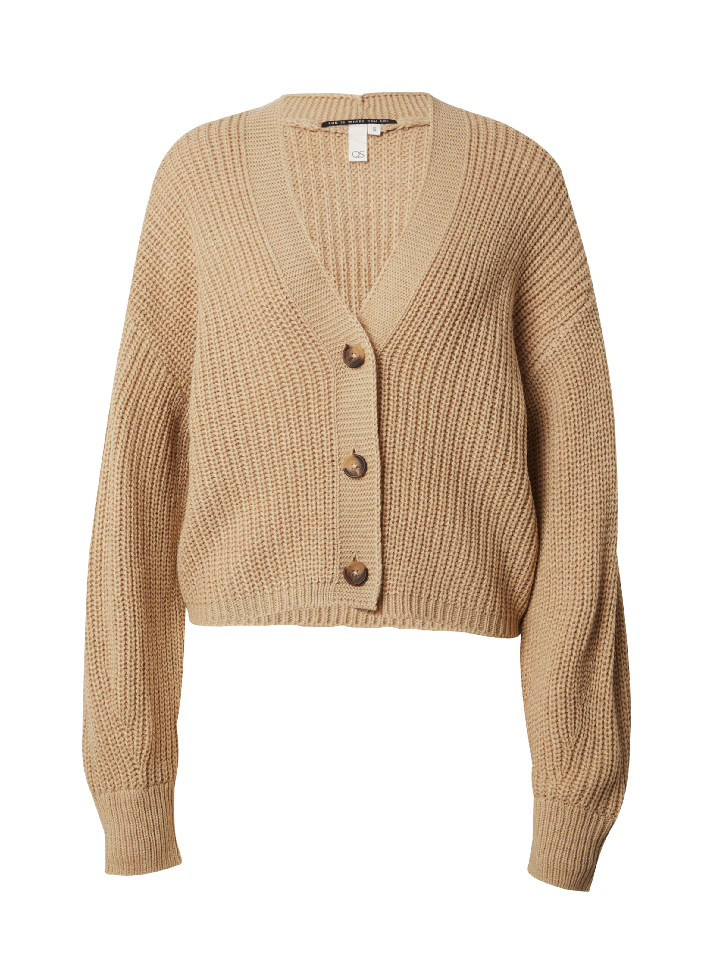 QS Oversized cardigan in Brown: front