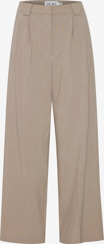 Wide Leg Pantalon à pince ICHI en beige : devant