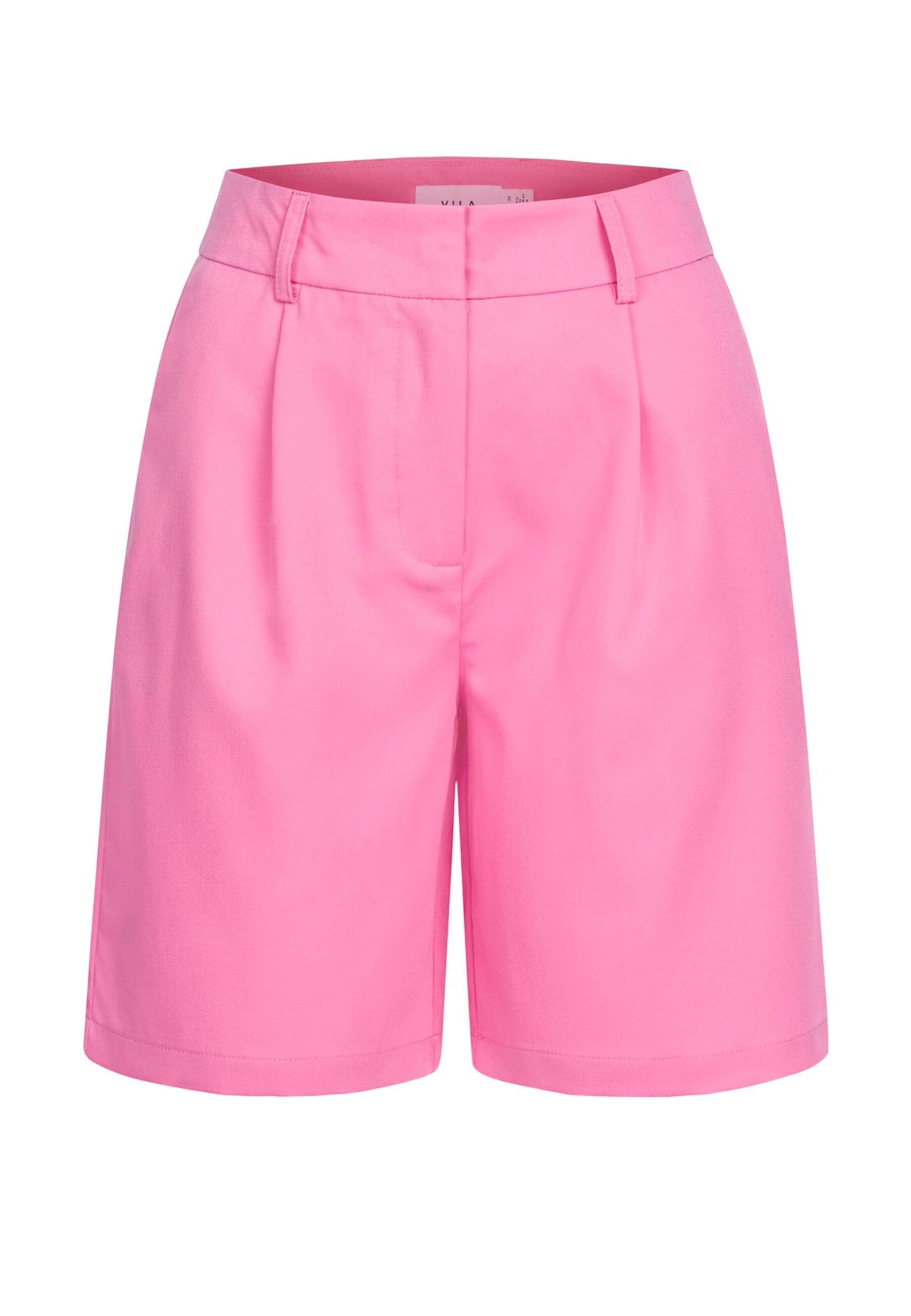 VILA Loose fit Pleat-front trousers in Pink: front