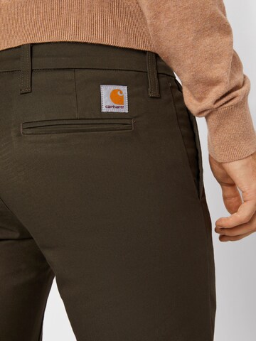 Slimfit Pantaloni chino 'Sid' di Carhartt WIP in verde