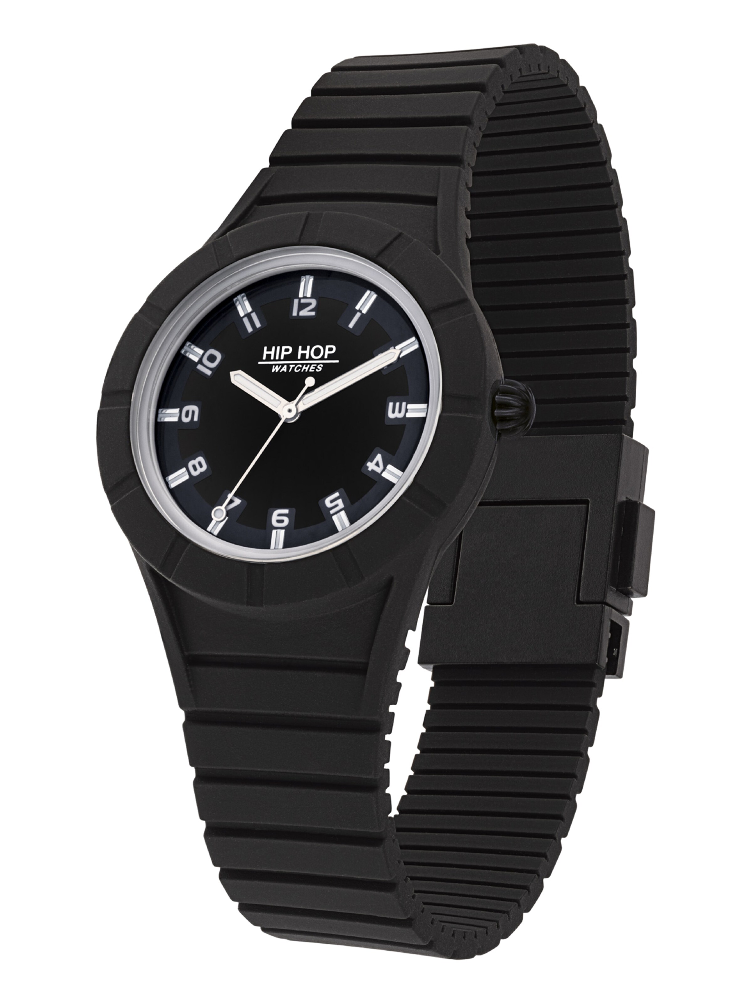 Orologio analogico di Hip Hop in nero: frontale