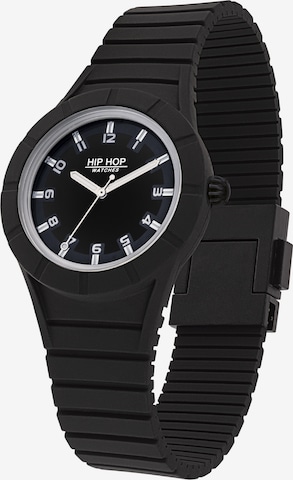 Hip Hop Analoguhr in Schwarz: Vorderseite