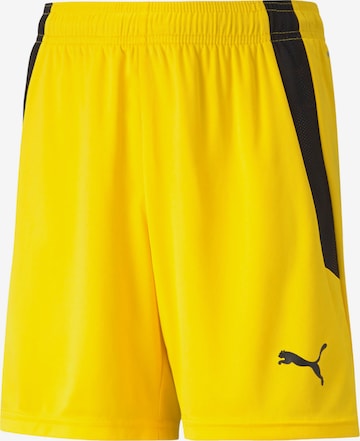 Regular Pantalon de sport 'TeamLiga' PUMA en jaune : devant