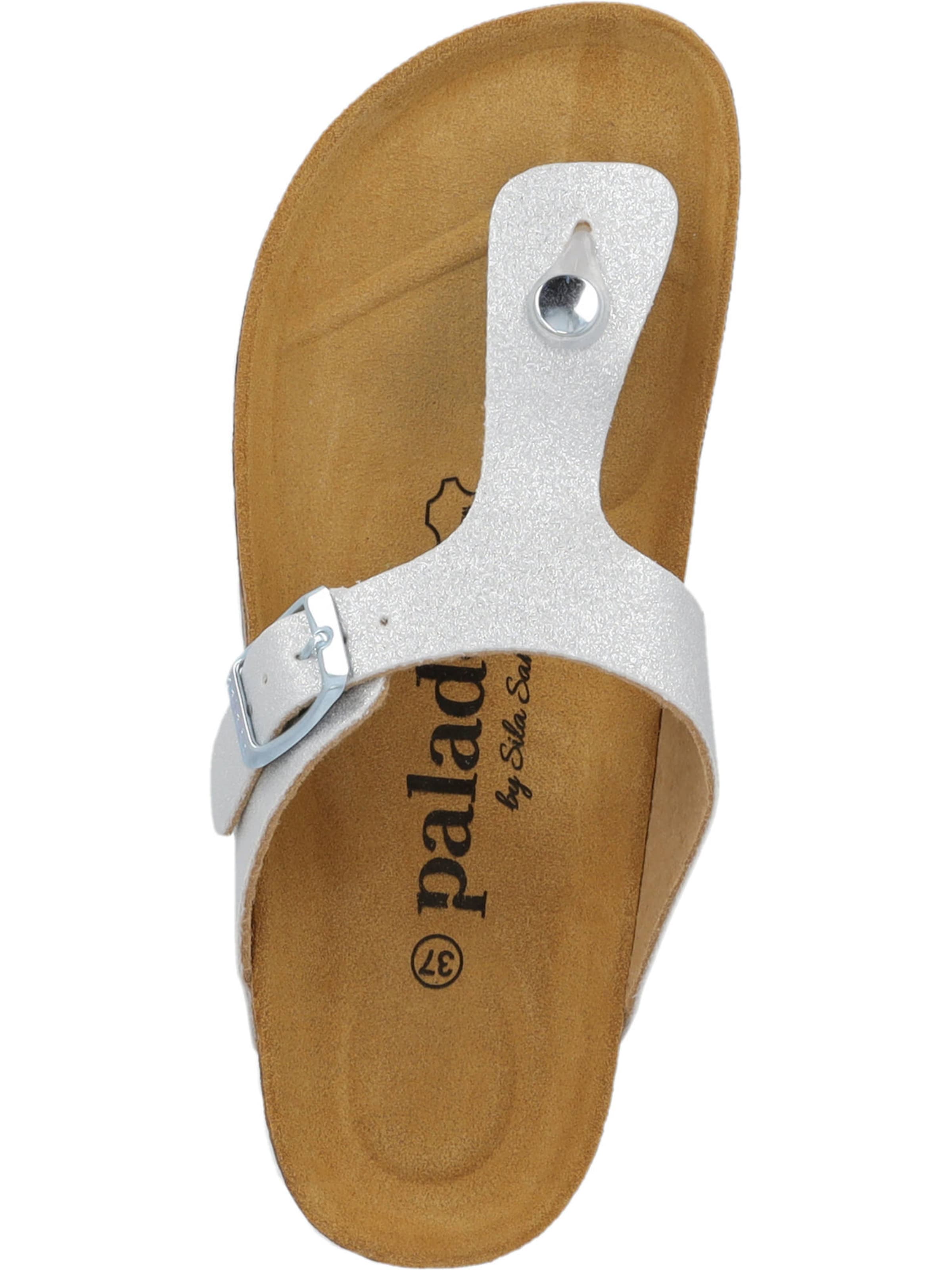 Flip-flops 'Kos Magnolia' de la Palado by Sila Sahin pe argintiu