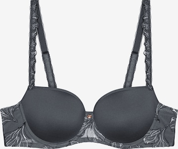 TRIUMPH Bra ' Wild Iris Florale ' in Grey: front