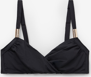 CALZEDONIA Balconette Bikini Top in Black: front