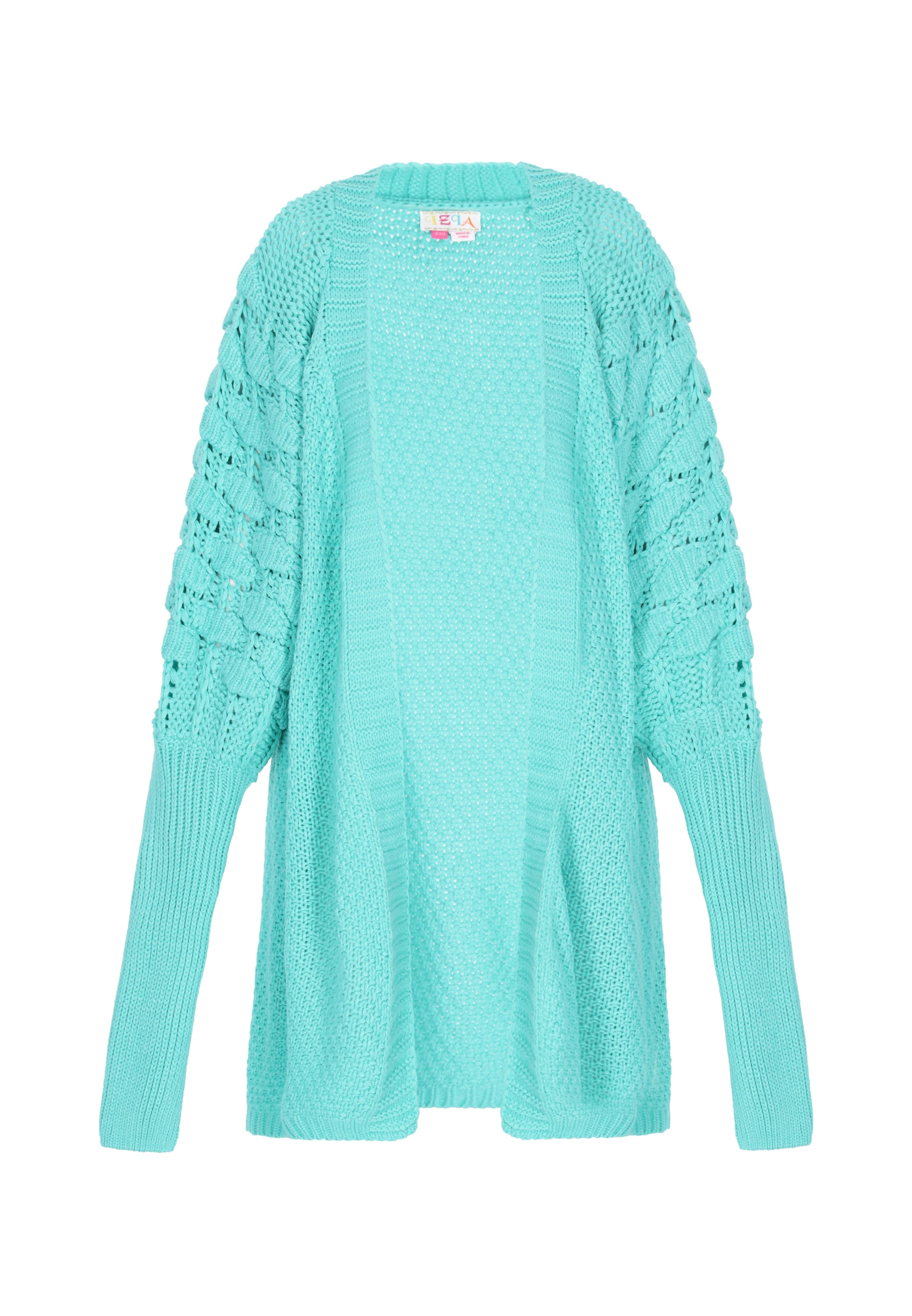 Geacă tricotată IZIA pe turcoaz, Vizualizare produs