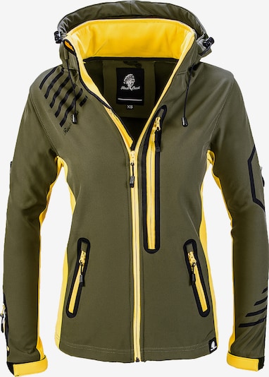 Rock Creek Outdoorjacke in gelb / khaki / schwarz, Produktansicht