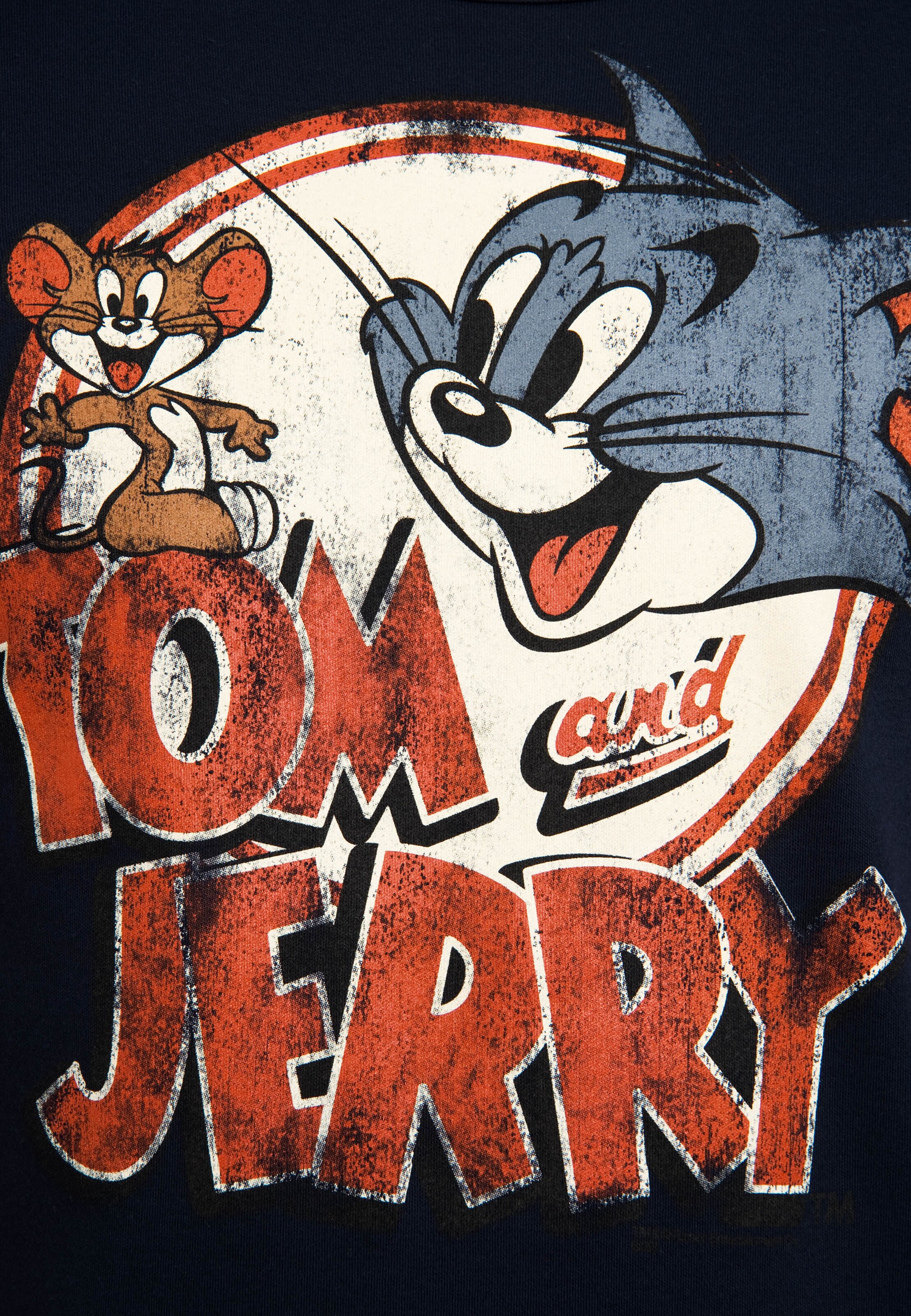 LOGOSHIRT Cooles T-Shirt mit 'Tom & Jerry'-Print in Blau