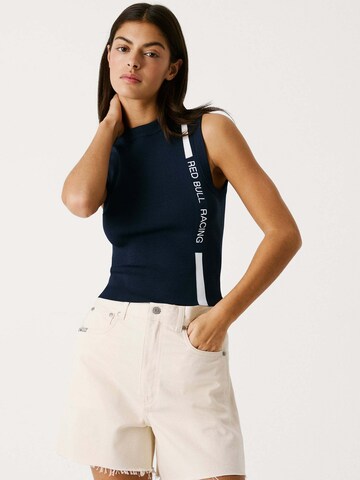 Red Bull Racing x Pepe Jeans Gebreide top in Blauw: voorkant