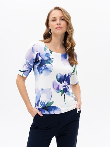 Passioni Shirt 'Weißes T-shirt mit Floralem Print' in White: front