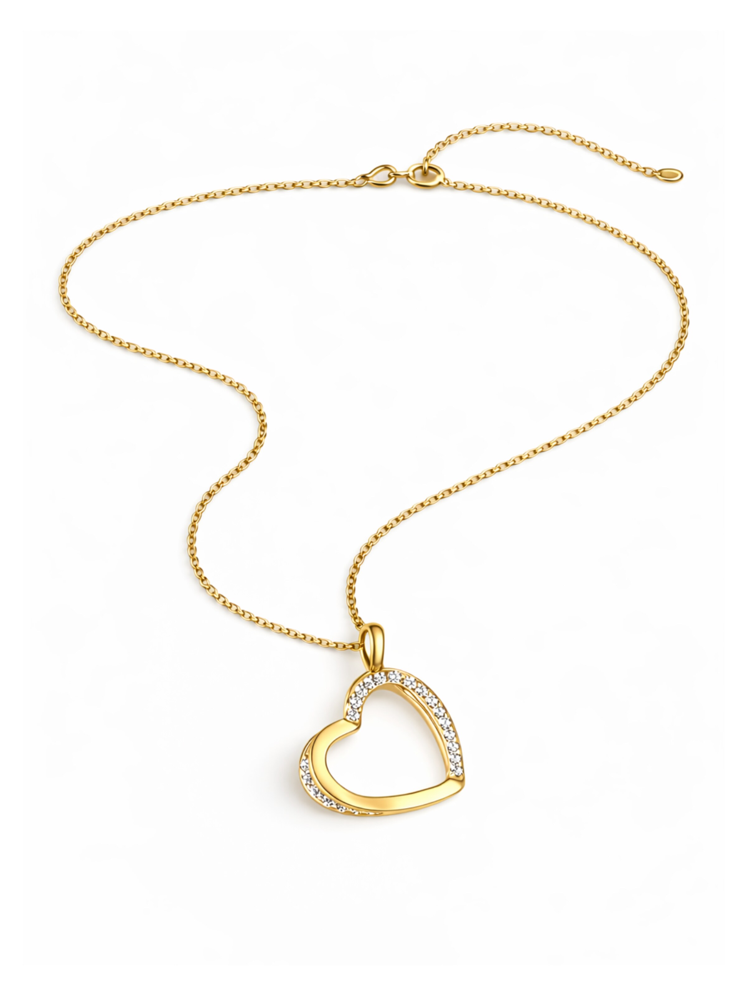 Pure Schmuck Ketting 'Heart Glow' in de kleur Goud, Productweergave