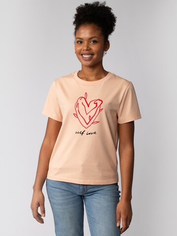 T-shirt 'Self Love' Watapparel en orange : devant