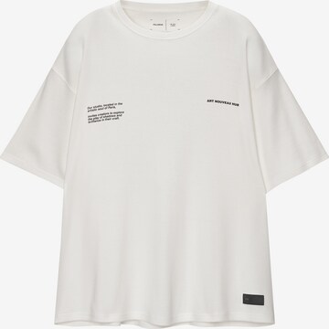 T-Shirt Pull&Bear en blanc : devant