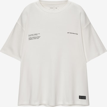 T-Shirt Pull&Bear en blanc : devant