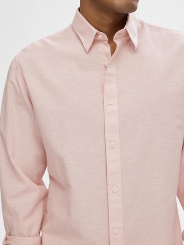 SELECTED HOMME - Slim Fit Camisa clássica em rosa