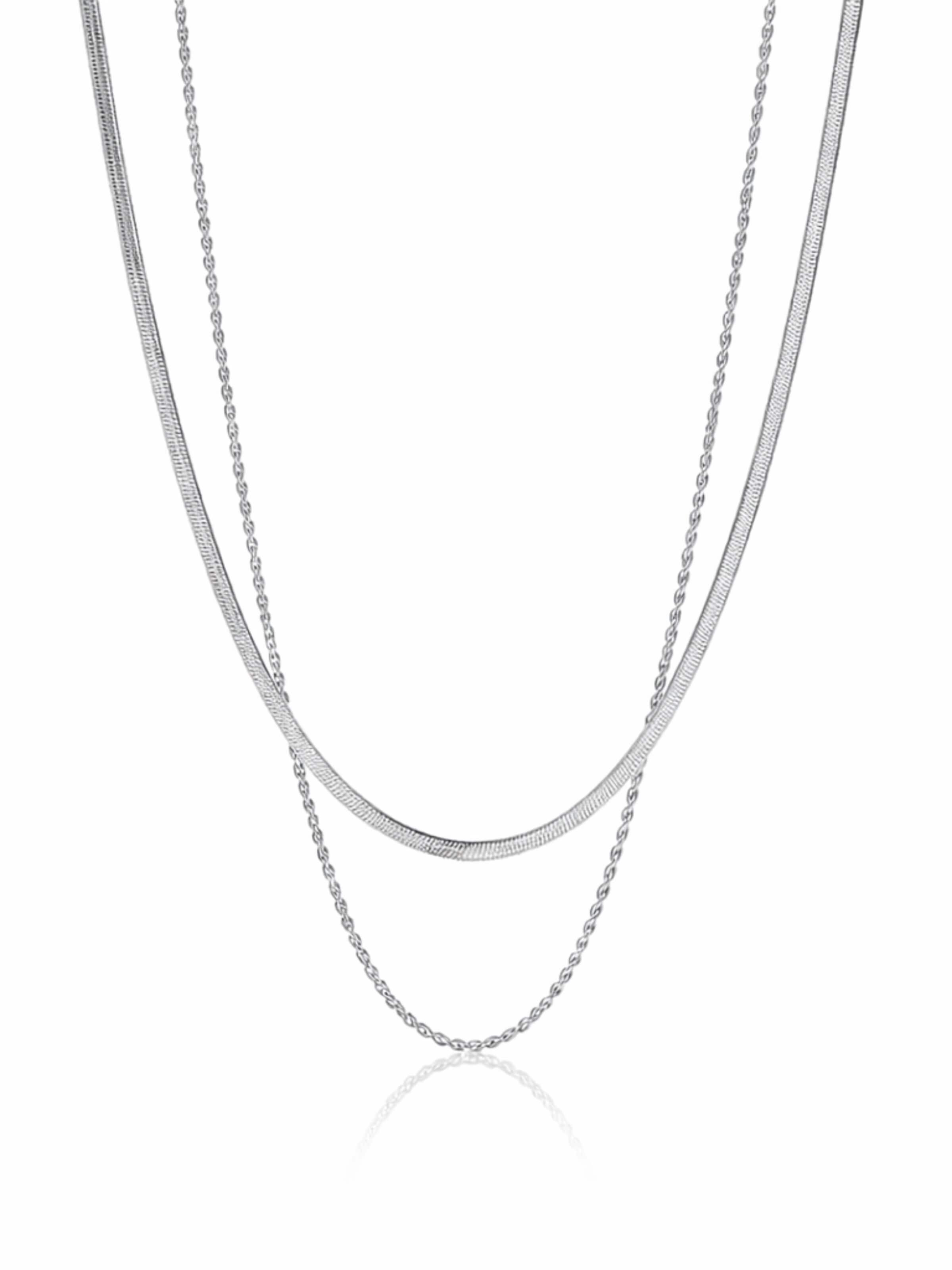 Pure Schmuck Necklace 'Dual Shine Halskette' in Silver: front