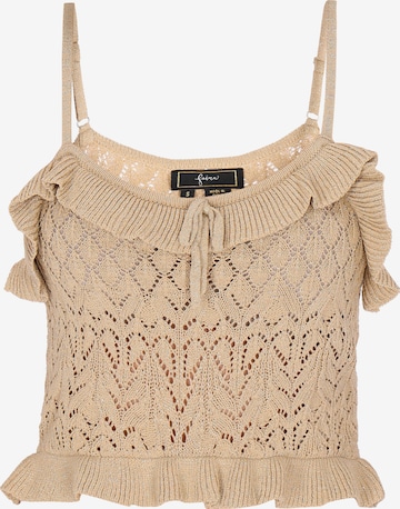 faina - Top de punto 'Festive' en beige: frente