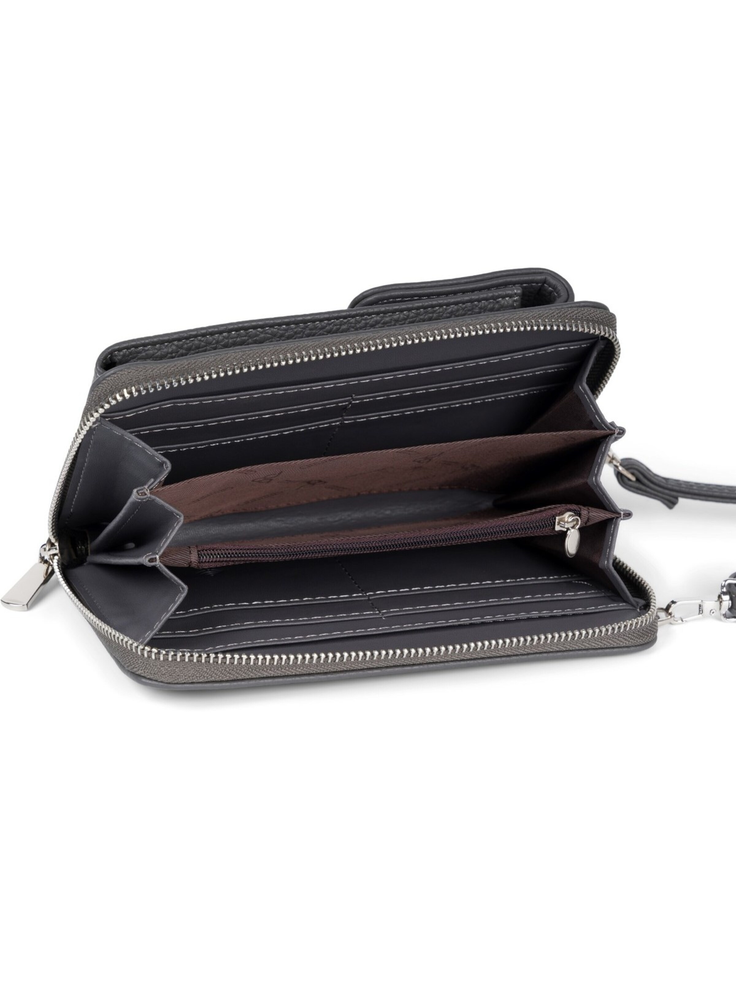 styleBREAKER Crossbody bag 'Umhängetasche mit Handyfach und RFID Schutz' in Grey