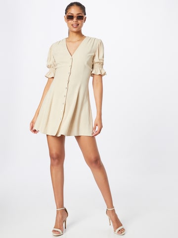 Nasty Gal Shirt Dress in Beige