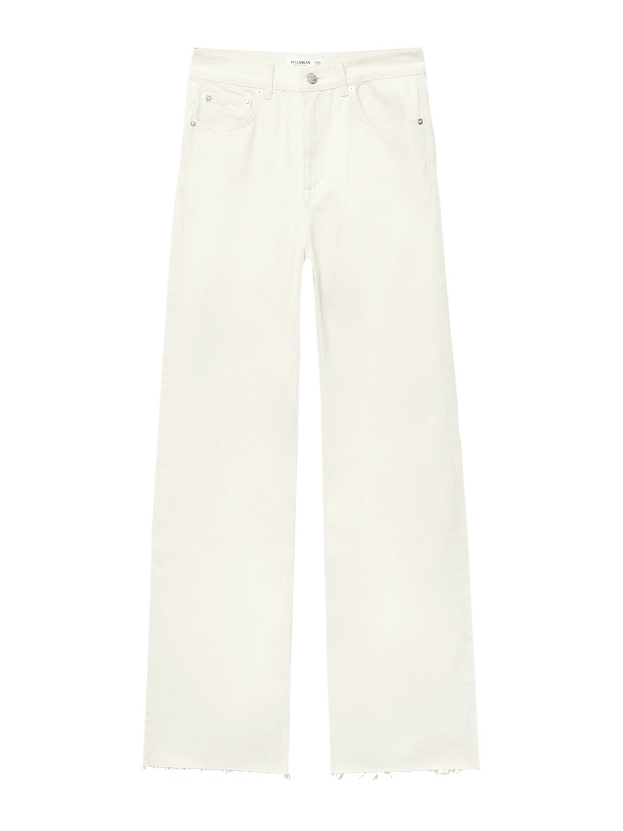 Pull&Bear Wide Leg Jeans in Beige: Vorderseite