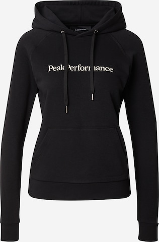 PEAK PERFORMANCE Sportief sweatshirt 'Ground' in Zwart: voorkant