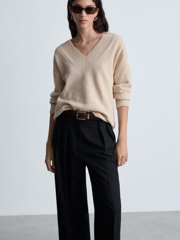 MANGO Oversized trui 'DONATELO' in Beige: voorkant