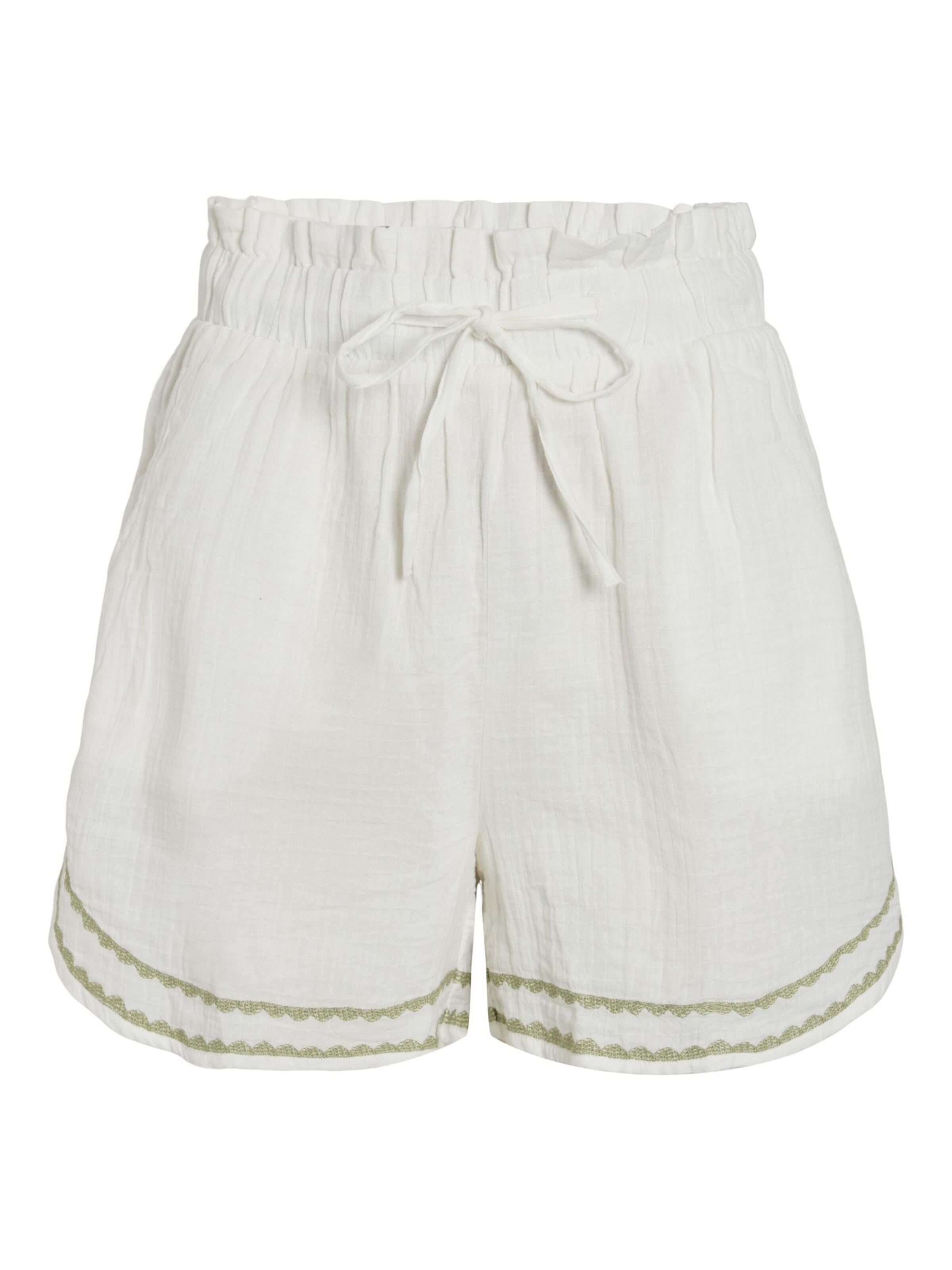 VILA Regular Broek in Wit: voorkant