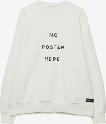 Sweat-shirt Pull&Bear en blanc : devant