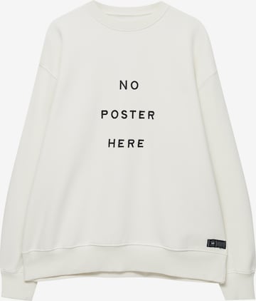 Sweat-shirt Pull&Bear en blanc : devant