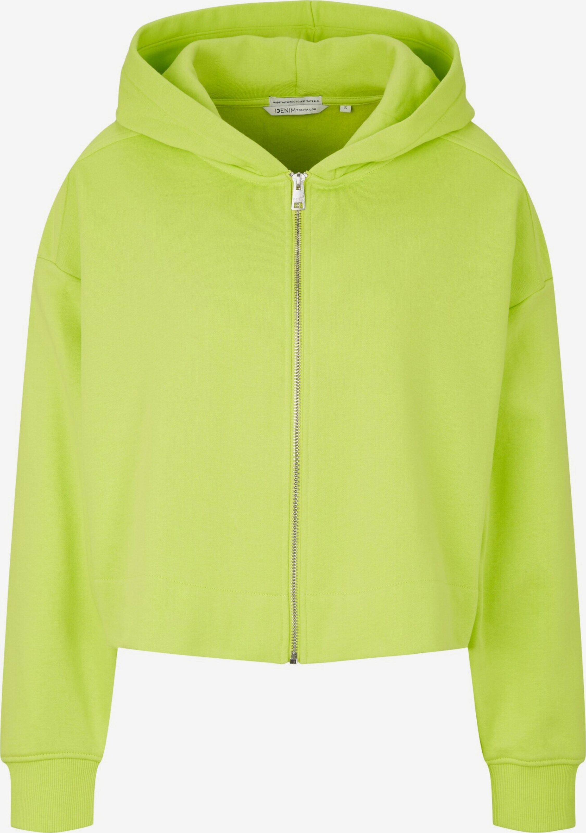 TOM TAILOR DENIM Zip-Up Hoodie in Lime | ABOUT YOU
