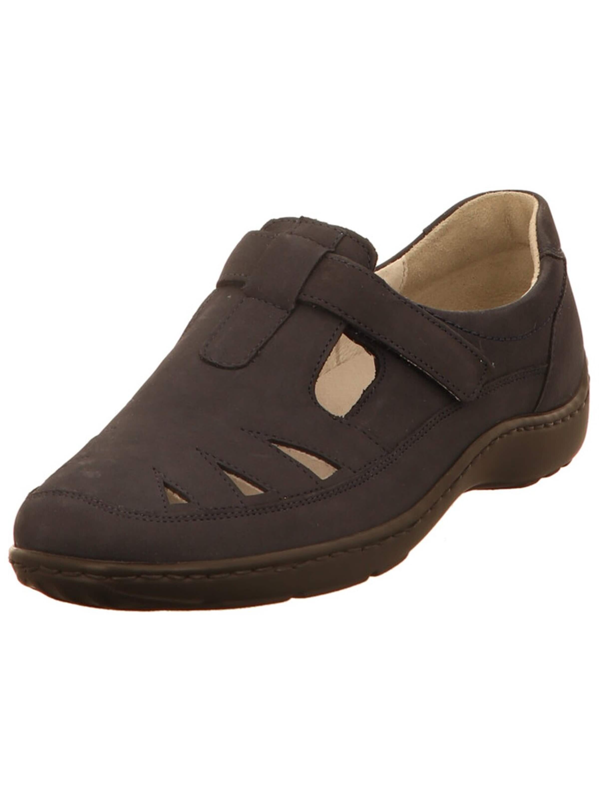 WALDLÄUFER Slip-in 'Slipper Damen 496510191/217 Echtleder in blau' i brun: framsida
