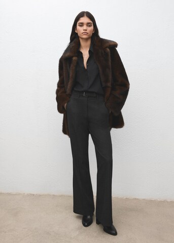 MANGO Regular Pleat-Front Pants 'Carlota' in Grey