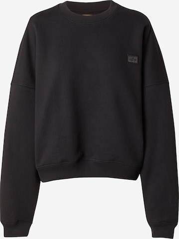 ALPHA INDUSTRIES Sweatshirt 'Essentials' in Zwart: voorkant