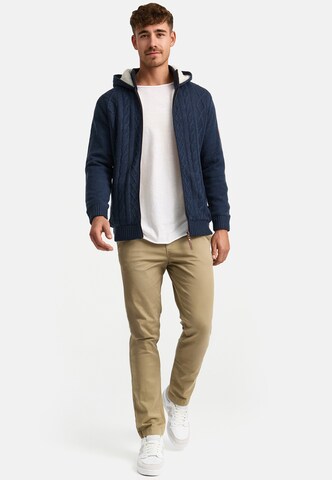 INDICODE JEANS Gebreid vest 'INRandolph' in Blauw