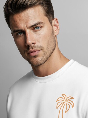 Neverless Sweatshirt 'Palm Lineart Logo' in White